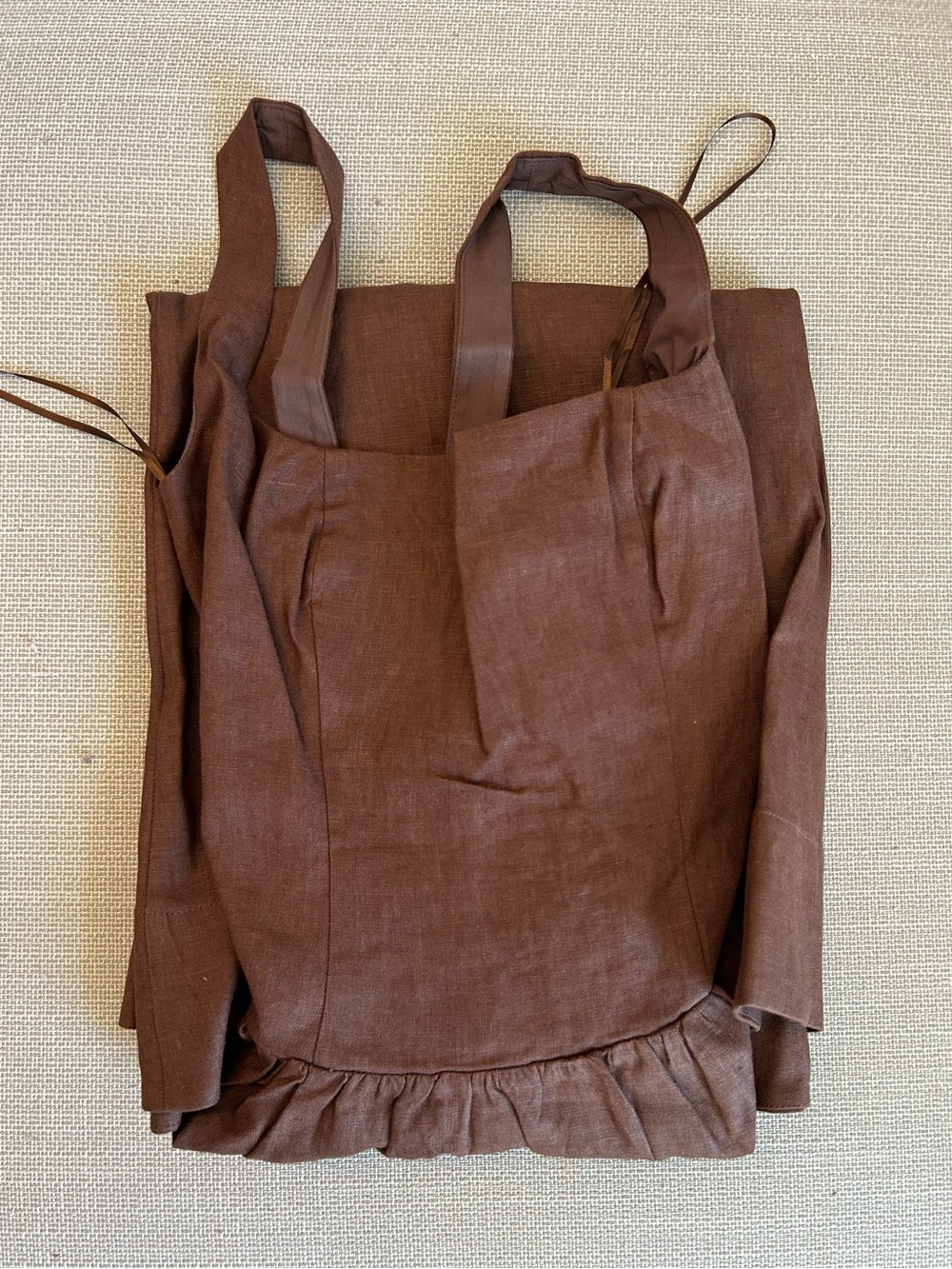 Reformation Janu Linen Midi Dress - Chocolate Cake Cafe Brown Classic - Picture 4 of 9